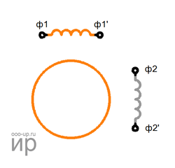 Wiring diagram of a bipolar two-phase stepper motor