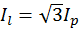 Current in the delta connection