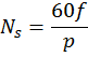 Ns = 60f/p