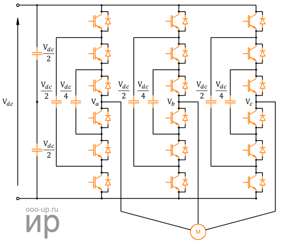 Topology of the flying capacitor converter